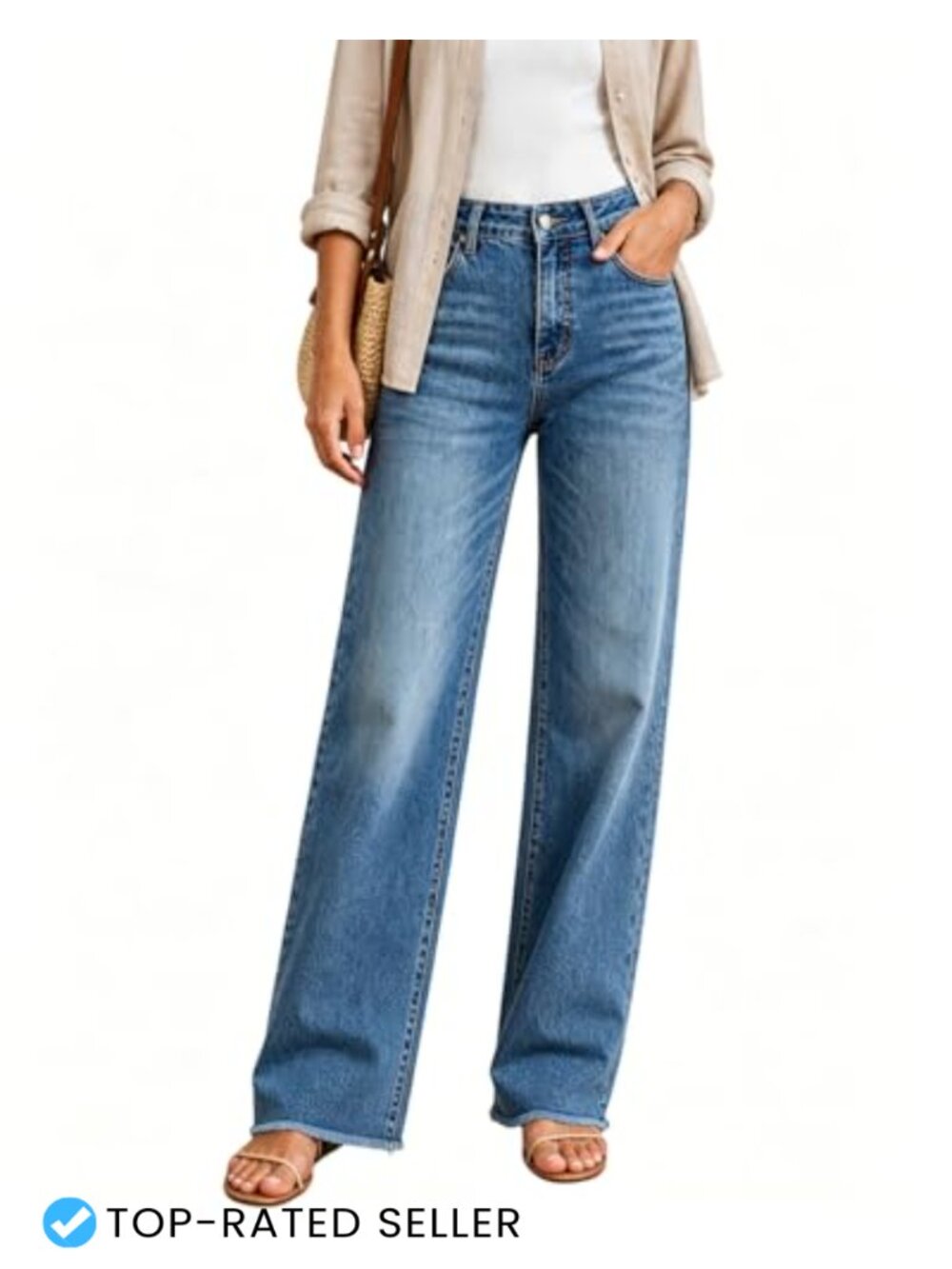 High Waisted Stretchy Straight Leg Jeans Tummy Control Pants